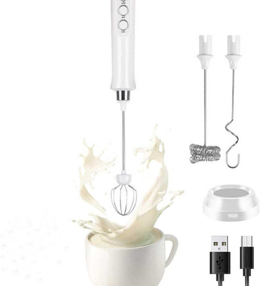 USB Rechargeable Electric Whisk with 3 Speeds, Egg Beater Milk Frother for Coffee and Cappuccino, Compatible V1188-MS-325-0980