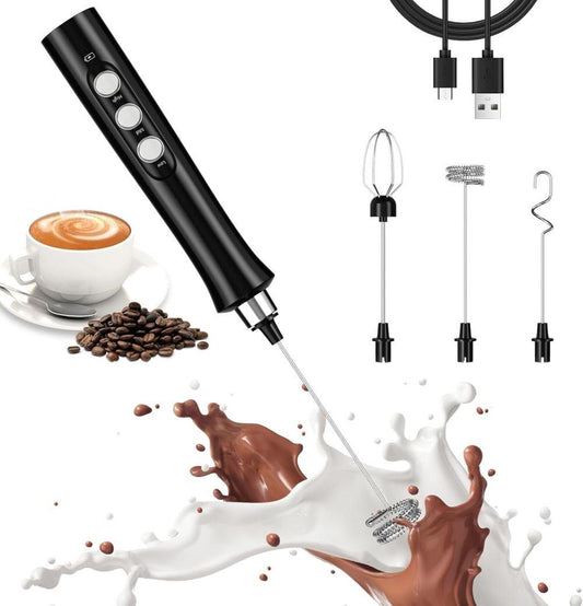 Electric Whisk USB Rechargeable with 3 Speeds, Egg Beater Milk Frother for Coffee and Cappuccino, Compatible V1188-MS-325-0981