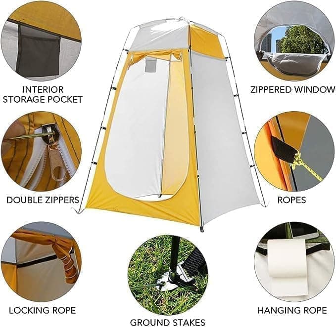 Pop-up Tent Changing Room 120x120x190 cm, Foldable Outdoor Camping Shelter with Inner Pocket, Multicolored V1188-MS-325-0986