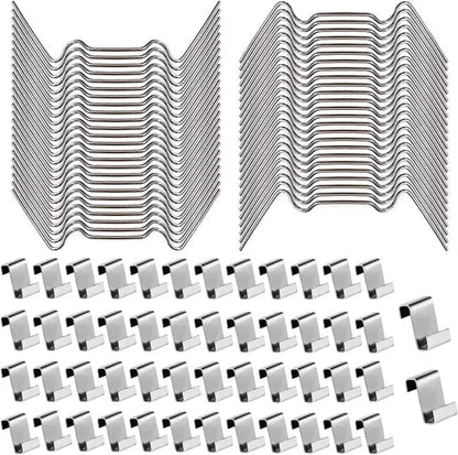 100 silver fixing clips for heating housing glass plate, 100-piece V1188-MS-325-0988