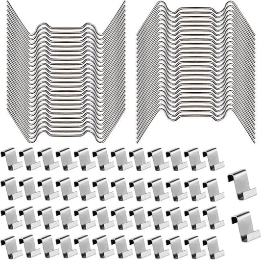 100 silver fixing clips for heating housing glass plate, 100-piece V1188-MS-325-0988