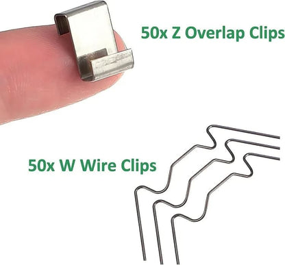 100 silver fixing clips for heating housing glass plate, 100-piece V1188-MS-325-0988