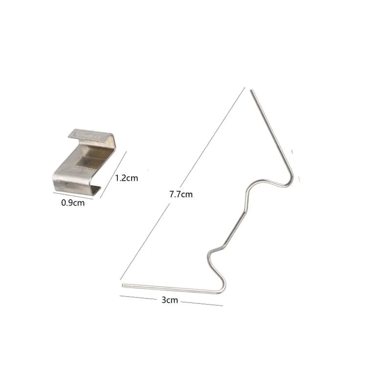 100 silver fixing clips for heating housing glass plate, 100-piece V1188-MS-325-0988