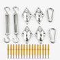 Sunshade Mounting Kit with Hooks Brackets Tension Screws Carabiners and Pad Eyes V1188-MS-325-0989