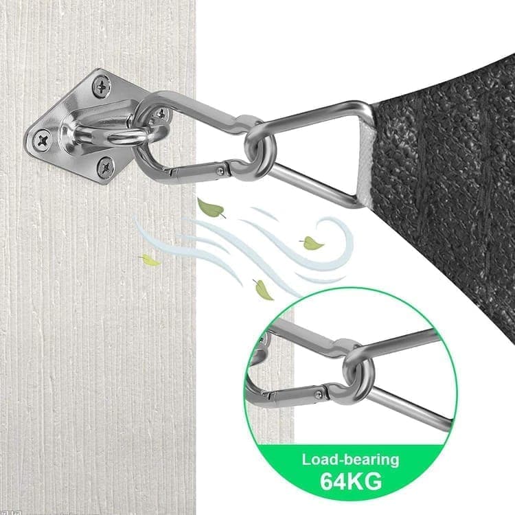 Sunshade Mounting Kit with Hooks Brackets Tension Screws Carabiners and Pad Eyes V1188-MS-325-0989