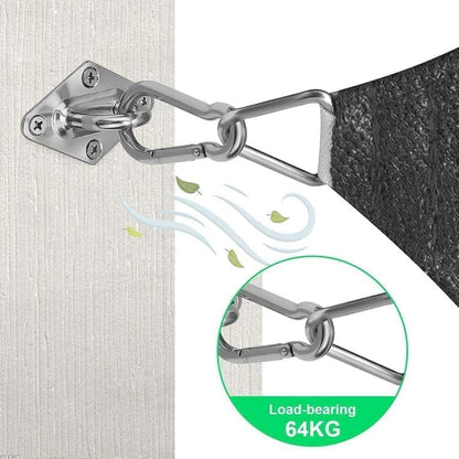 Sunshade Mounting Kit with Hooks Brackets Tension Screws Carabiners and Pad Eyes V1188-MS-325-0989