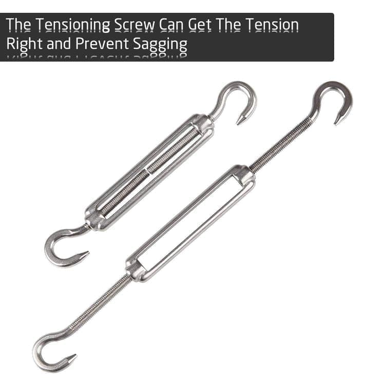 Sunshade Mounting Kit with Hooks Brackets Tension Screws Carabiners and Pad Eyes V1188-MS-325-0989