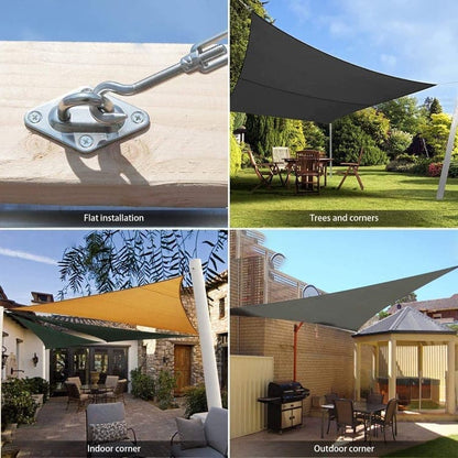 Sunshade Mounting Kit with Hooks Brackets Tension Screws Carabiners and Pad Eyes V1188-MS-325-0989