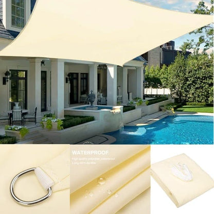 3m x 3m Waterproof UV Protective Sun Sail for Garden Terrace Pool and Camping, Beige V1188-MS-325-0992