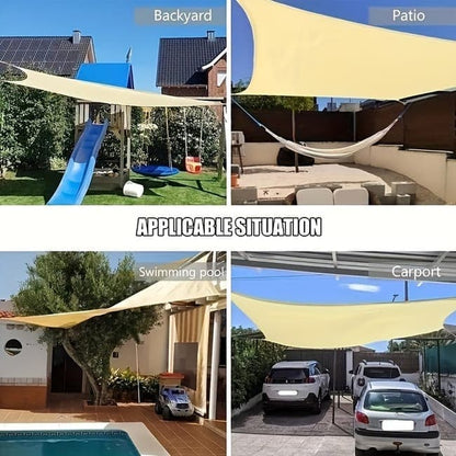 3m x 3m Waterproof UV Protective Sun Sail for Garden Terrace Pool and Camping, Beige V1188-MS-325-0992