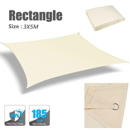 3m x 3m Waterproof UV Protective Sun Sail for Garden Terrace Pool and Camping, Beige V1188-MS-325-0992