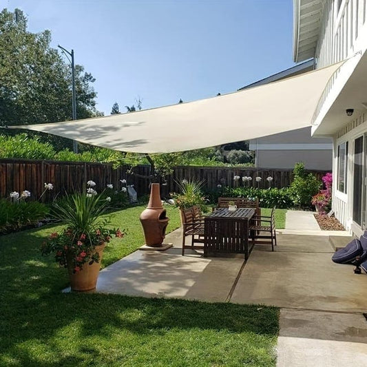 3m x 3m Waterproof UV-Protective Sun Sail for Garden Terrace Pool and Camping, 3X4M, Beige V1188-MS-325-0993