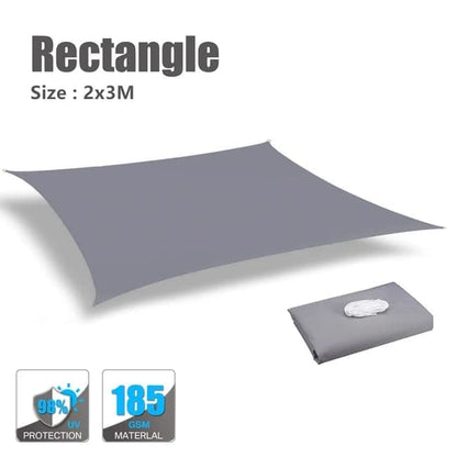 2X3M Waterproof UV-Protective Sun Sail for Outdoor Shade, Gray, 2x3m V1188-MS-325-0997
