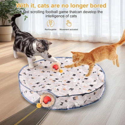 Interactive Cat Toy with Hideaway Cover and Self-Rolling Ball, USB Charging, Colorful, 1 Piece V1188-MS-325-1002