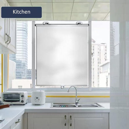 2-Pack Blackout Roller Blinds with Suction Cups, Telescopic Portable Sunshade, Silver, 50x125CM V1188-MS-325-1003