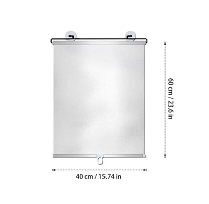 2-Pack Blackout Roller Blinds with Suction Cups, Telescopic Portable Sunshade, Silver, 40x60CM V1188-MS-325-1004