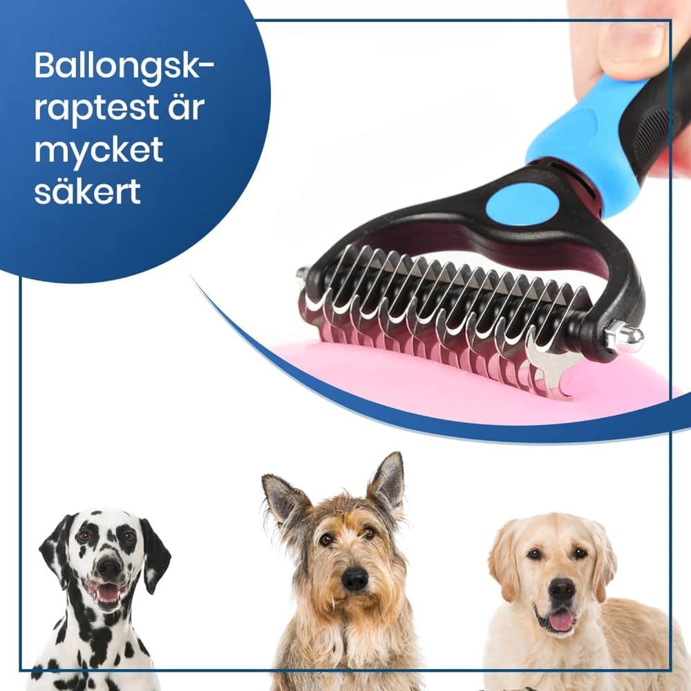 Dog Cat Undercoat Grooming Comb with Stainless Steel Blade, Blue V1188-MS-325-1005