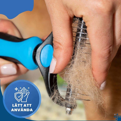 Dog Cat Undercoat Grooming Comb with Stainless Steel Blade, Blue V1188-MS-325-1005