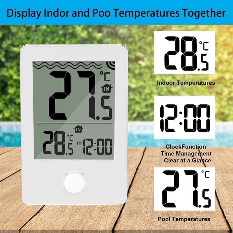 Floating Pool Thermometer Wireless with LED Display IPX8 Water Resistant, for Pool and Spa V1188-MS-325-1007