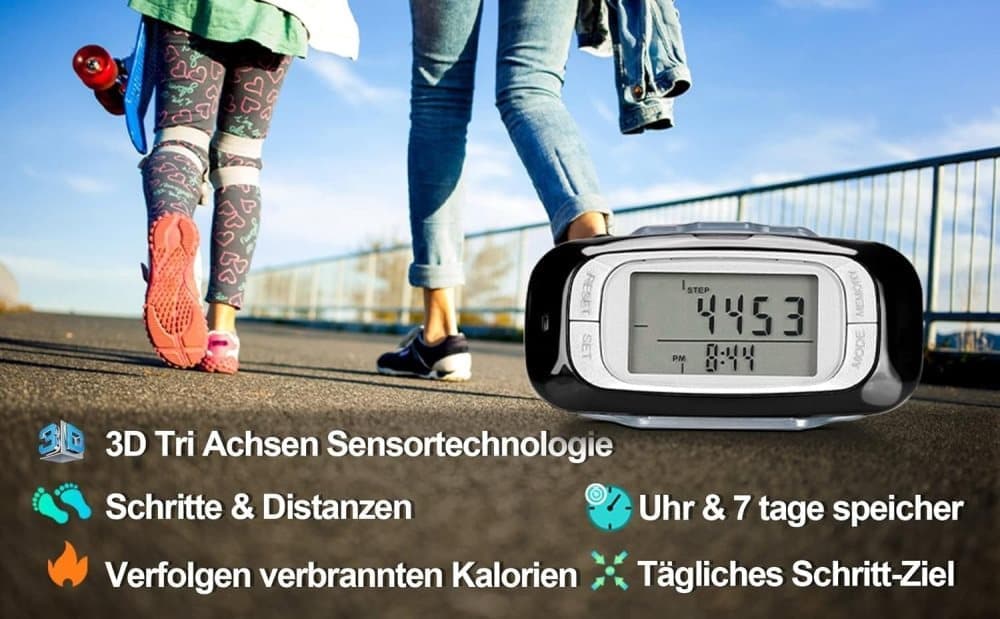 3D Sensor Pedometer, Multifunctional Step Counter for Daily Exercise and Health Tracking V1188-MS-325-1008