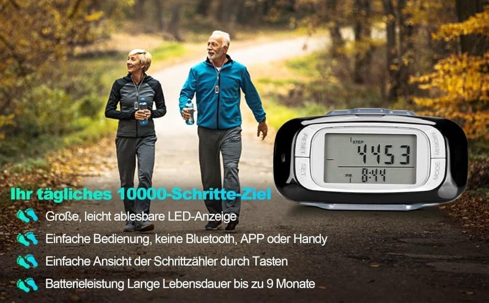 3D Sensor Pedometer, Multifunctional Step Counter for Daily Exercise and Health Tracking V1188-MS-325-1008