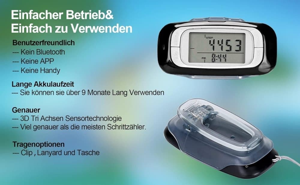 3D Sensor Pedometer, Multifunctional Step Counter for Daily Exercise and Health Tracking V1188-MS-325-1008