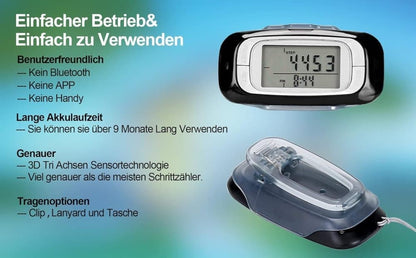 3D Sensor Pedometer, Multifunctional Step Counter for Daily Exercise and Health Tracking V1188-MS-325-1008