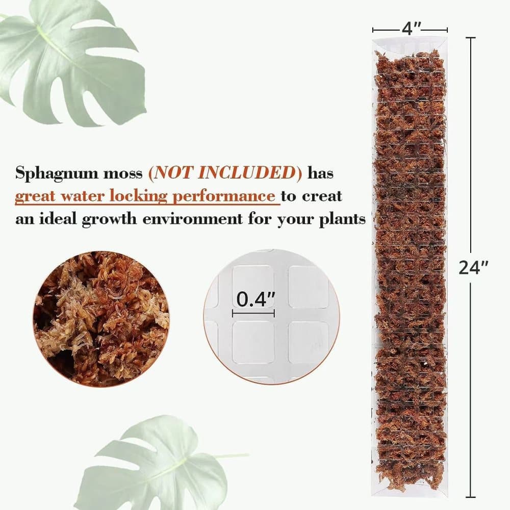 6 pcs Climbing Plant Moss Stakes with Garden Ties, Plastic, 10 Pack V1188-MS-325-1009