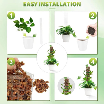 2 pcs Climbing Plant Moss Stakes with Garden Tie, 10 Pack, Plastic V1188-MS-325-1010
