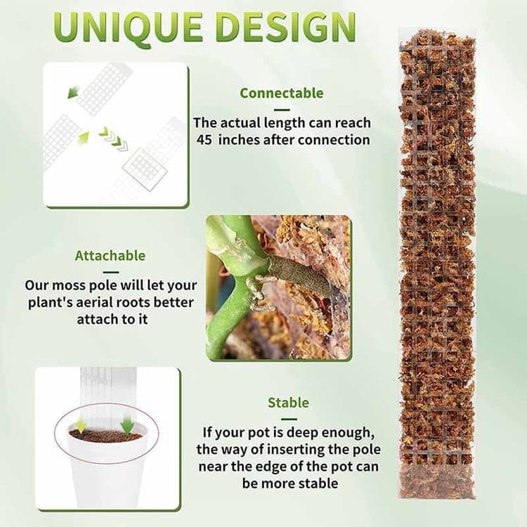 2 pcs Climbing Plant Moss Stakes with Garden Tie, 10 Pack, Plastic V1188-MS-325-1010