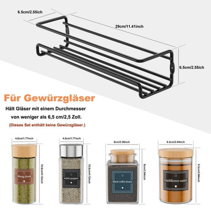 2-Piece Stainless Steel Spice Rack Wall Mounted for Home Organization, Silver V1188-MS-325-1016