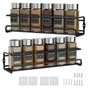 2-Piece Stainless Steel Spice Rack Wall Mounted Organizer, Black, 12.6 x 3.9 x 2.4 inches V1188-MS-325-1017