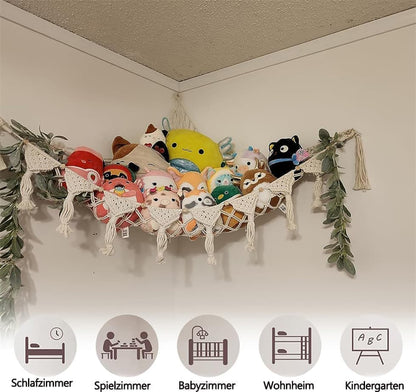 1 Pack Toy Storage Hammock and Organizer Net for Soft Toys, White V1188-MS-325-1018