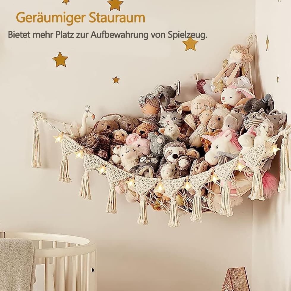 1 Pack Toy Storage Hammock and Organizer Net for Soft Toys, White V1188-MS-325-1018