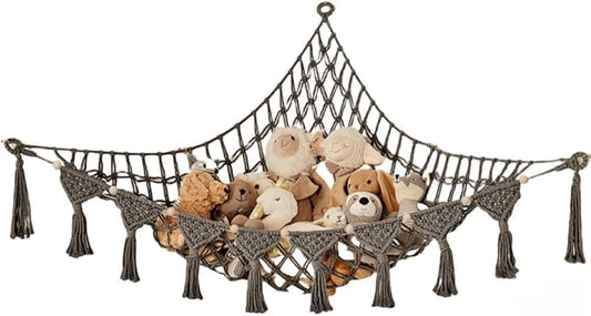 1 Pack Toy Storage Hammock and Net Hanging Organizer for Soft Toys, Dark Gray V1188-MS-325-1019