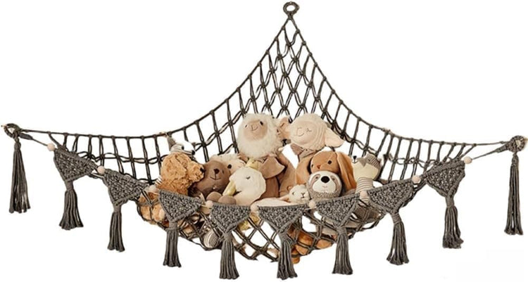 1 Pack Toy Storage Hammock and Net Hanging Organizer for Soft Toys, Dark Gray V1188-MS-325-1019