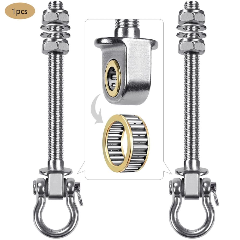 Stainless steel swing hooks 180 degrees rotating for swings and hammocks, durable easy assembly V1188-MS-325-1022