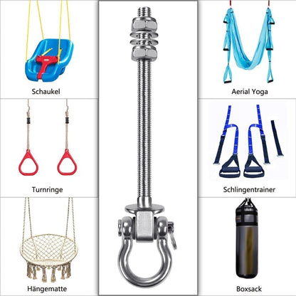 Stainless steel swing hooks 180 degrees rotating for swings and hammocks, durable easy assembly V1188-MS-325-1022