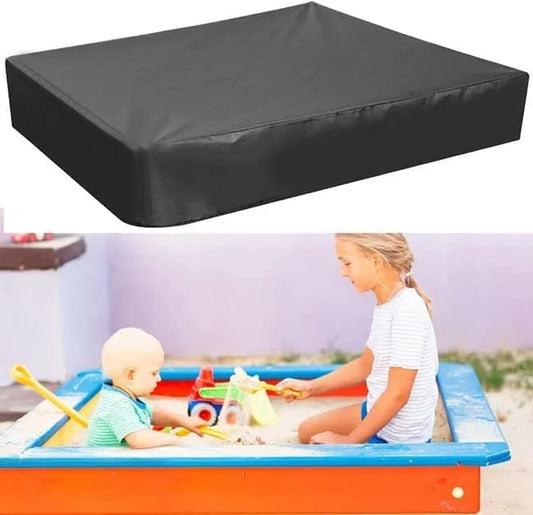 Waterproof Sandbox Cover 120x120cm, Black, Oxford Fabric UV Protection Dustproof with Drawstring, Portable V1188-MS-325-1023
