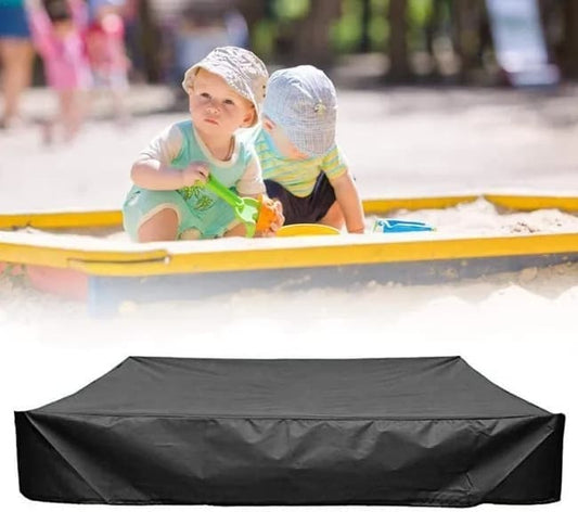Waterproof Sandbox Cover 150x150cm, Black Oxford Fabric UV Protection Dustproof with Drawstring, Portable for V1188-MS-325-1026