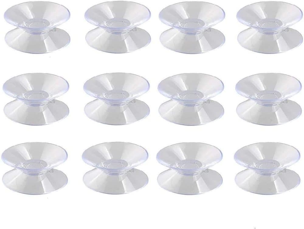 12pcs Non-Slip Suction Cups for Glass Tabletop, Transparent PVC Plastic, Double-Sided V1188-MS-325-1031