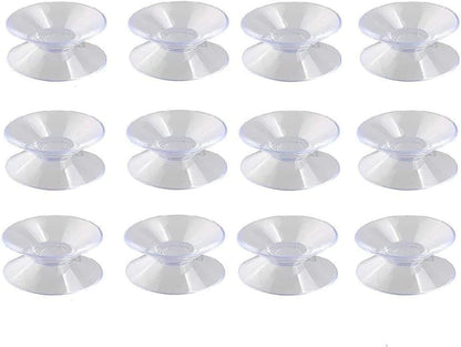12pcs Non-Slip Suction Cups for Glass Tabletop, Transparent PVC Plastic, Double-Sided V1188-MS-325-1031