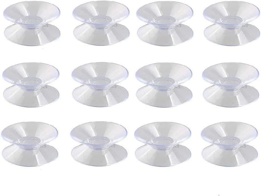12pcs Non-Slip Suction Cups for Glass Tabletop, Transparent PVC Plastic, Double-Sided V1188-MS-325-1031
