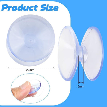 12pcs Non-Slip Suction Cups for Glass Tabletop, Transparent PVC Plastic, Double-Sided V1188-MS-325-1031