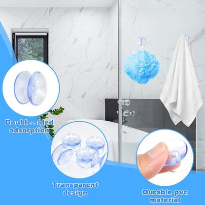 12pcs Non-Slip Suction Cups for Glass Tabletop, Transparent PVC Plastic, Double-Sided V1188-MS-325-1031