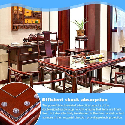 12pcs Non-Slip Suction Cups for Glass Tabletop, Transparent PVC Plastic, Double-Sided V1188-MS-325-1031