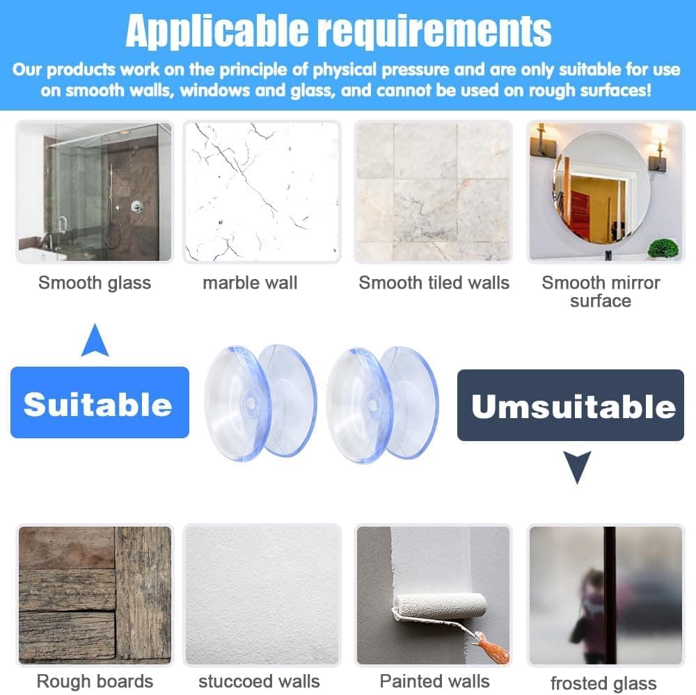 12pcs Non-Slip Suction Cups for Glass Tabletop, Transparent PVC Plastic, Double-Sided V1188-MS-325-1031