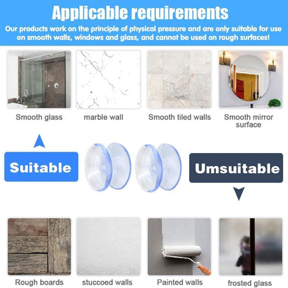 12pcs Non-Slip Suction Cups for Glass Tabletop, Transparent PVC Plastic, Double-Sided V1188-MS-325-1031
