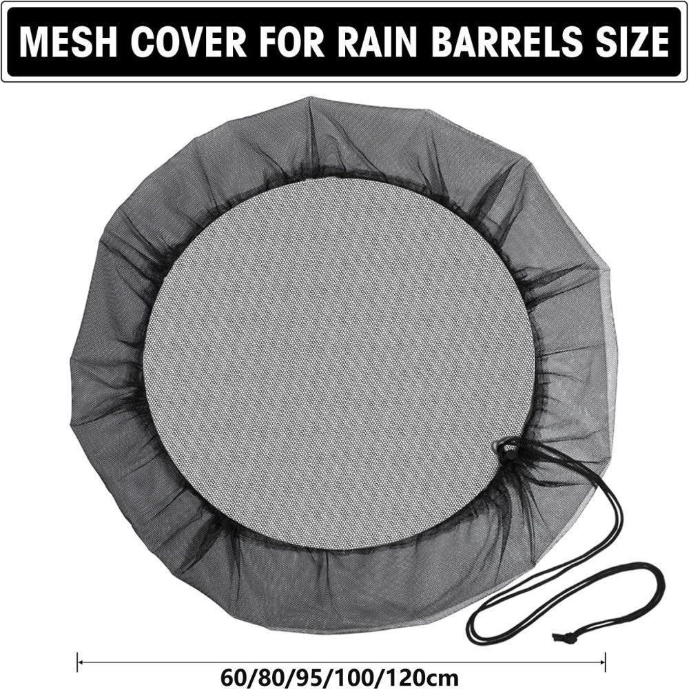 3-Pack Rain Barrel Mesh Lid Bucket Cover, Durable Polyester with Drawstring, Protects Against Debris, 60-120 V1188-MS-325-1039