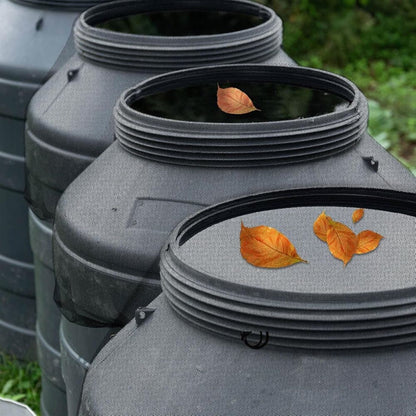 3-Pack Rain Barrel Mesh Lid Bucket Cover, Durable Polyester with Drawstring, Protects Against Debris, 60-120 V1188-MS-325-1039